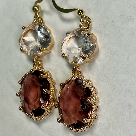 Antique style drop jeweled earrings - Picture 2 of 4